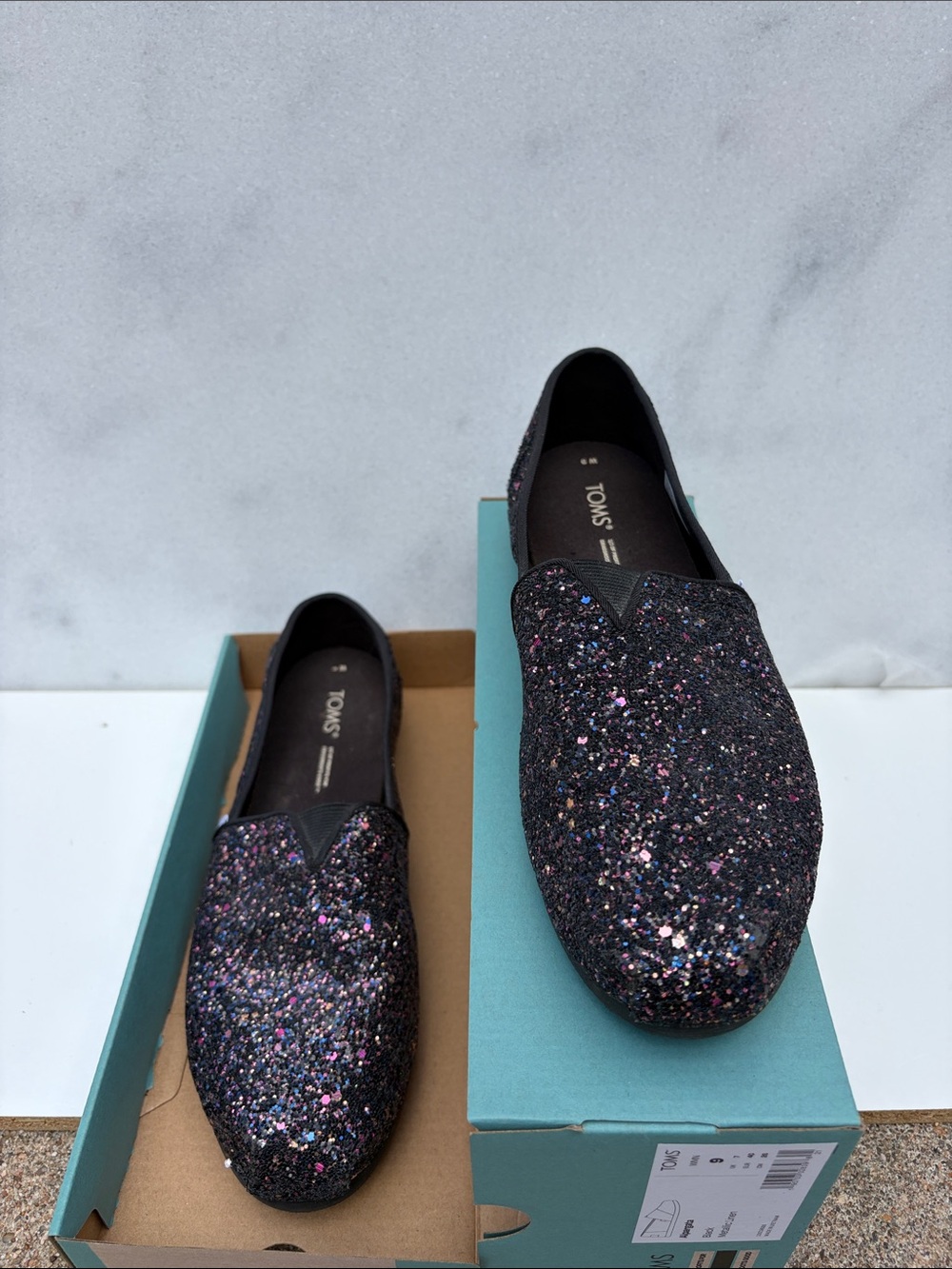 TOMS Alpargata  Black metallic linen Slip-On shoes